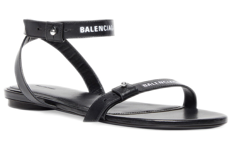 (WMNS) Balenciaga Afterhour Sandals 'Leather Black' 694476WBBF31090