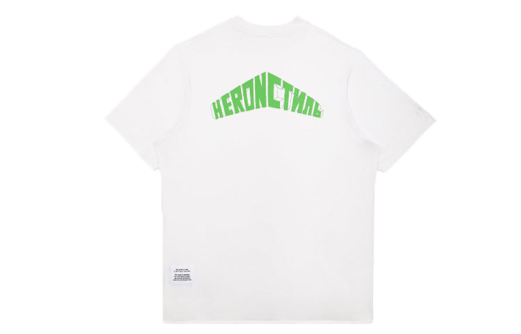 Men's HERON PRESTON Alphabet Short Sleeve White HMAA010S209140260140