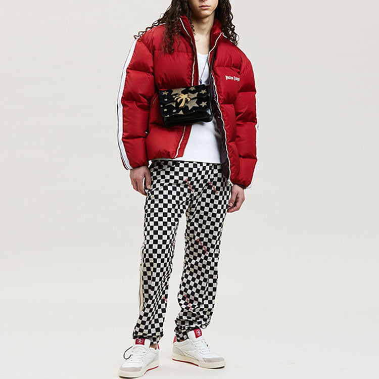Palm Angels FW22 Classic Track Down Jacket 'Red White' PMED019F22FAB0012501
