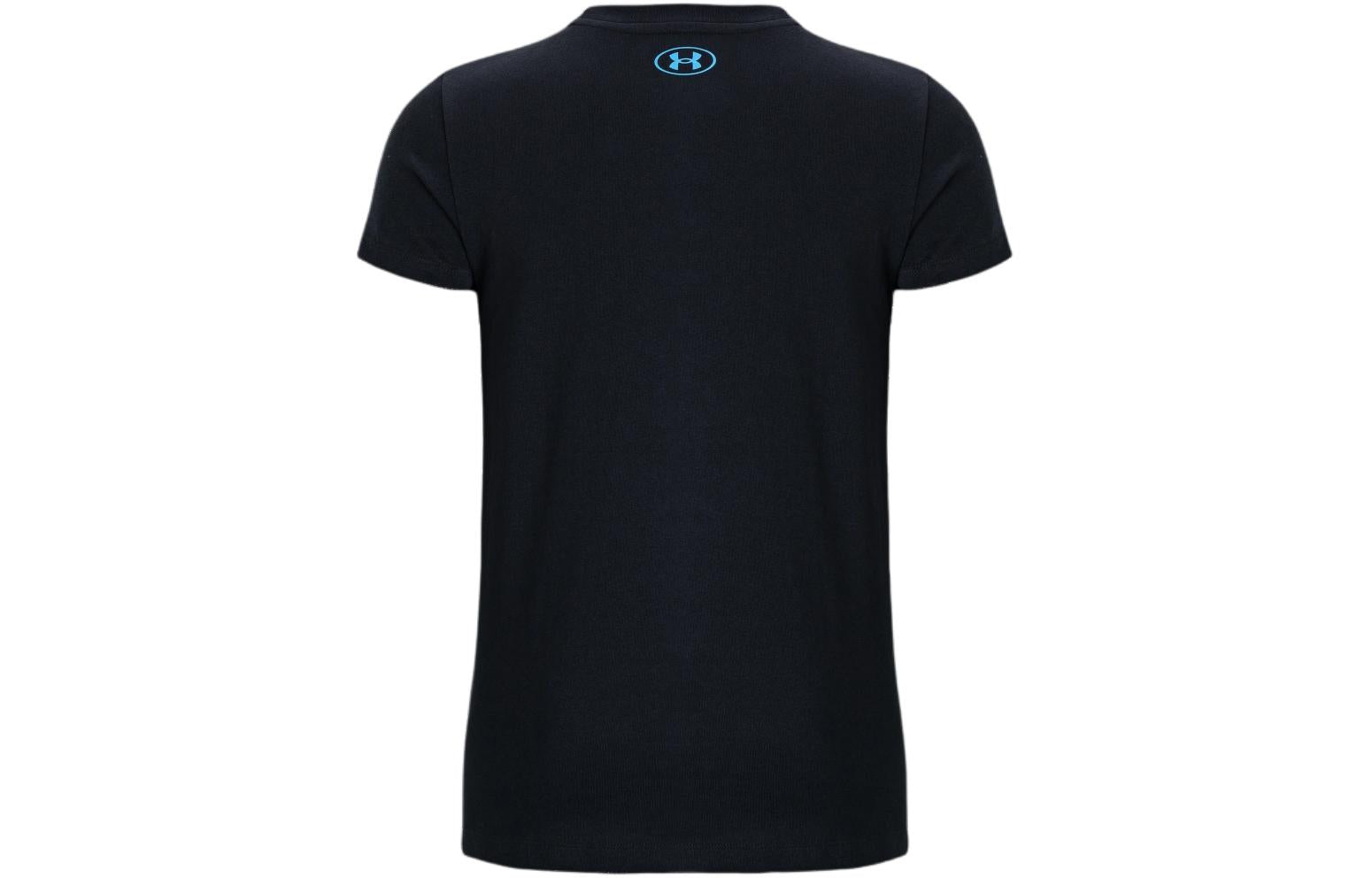 (WMNS) Under Armour Project Rock Underground Core T-Shirt 'Black Blue' 1382708-001