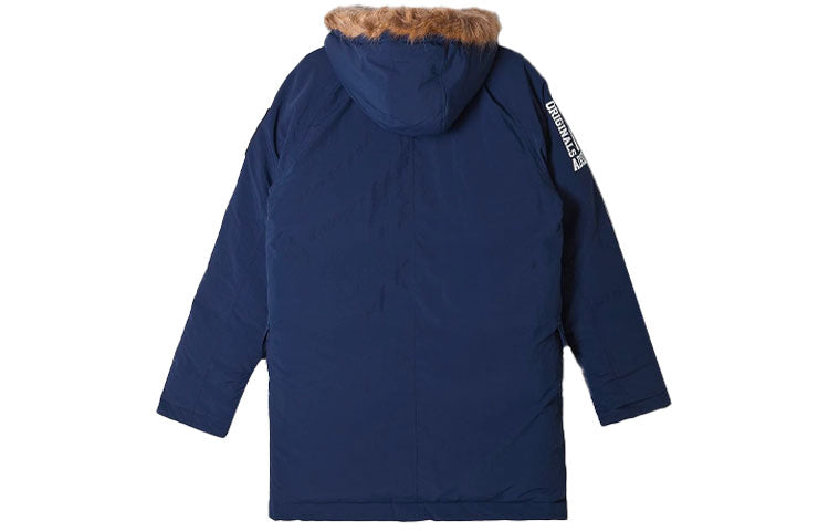 adidas originals Logo Casual Sports hooded down Jacket Navy Blue AC0506