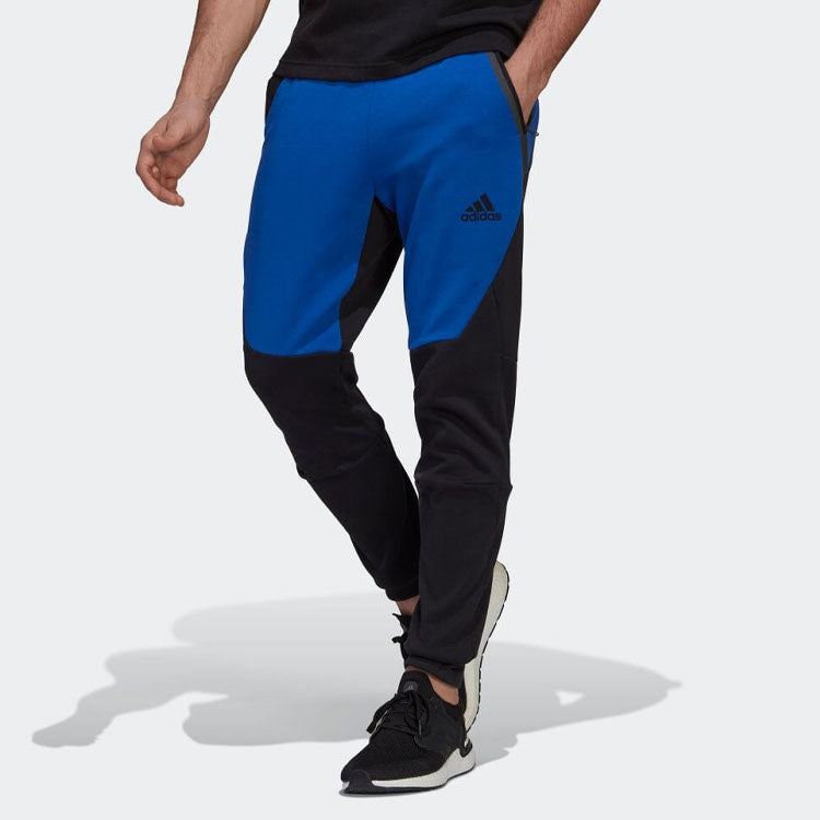 Men's adidas Casual Splicing Contrasting Colors Drawstring Logo Sports Pants/Trousers/Joggers Black HE9873