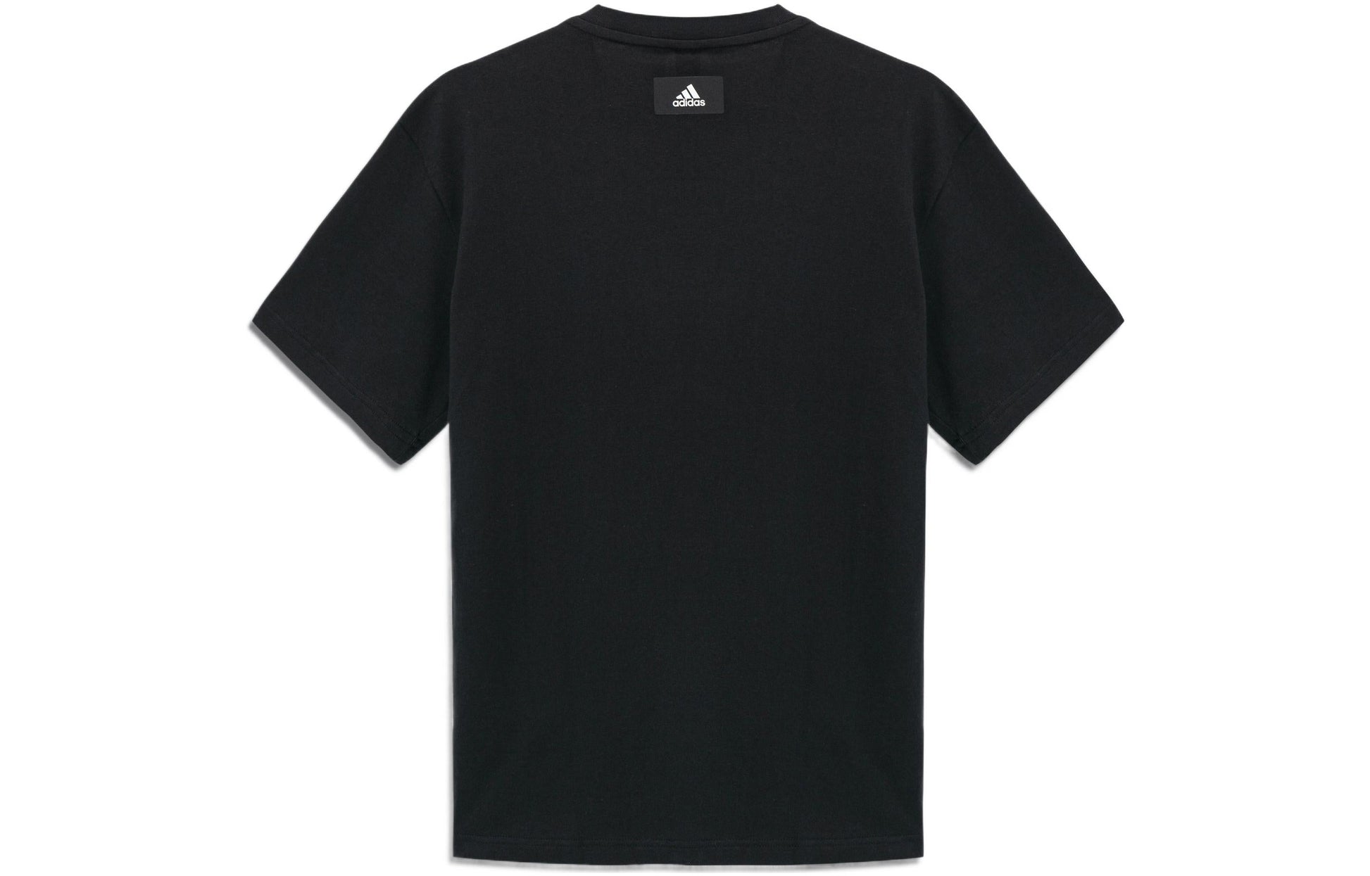 adidas Logo Printing Round Neck Pullover Short Sleeve Black H46568