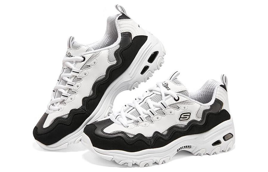 (WMNS) Skechers D'LITES 1.0 'White Black' 149792-WBK