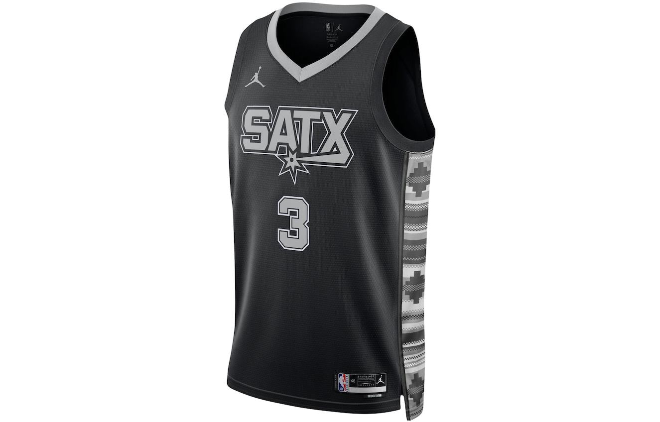 Air Jordan San Antonio Spurs Keldon Johnson Swingman Statement Jersey 'Black' DO9543-012