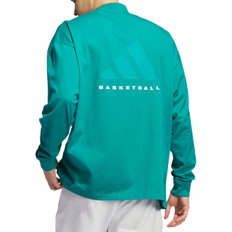 adidas Basketball Long Sleeve T-Shirt Asia Sizing 'Green' JE3768