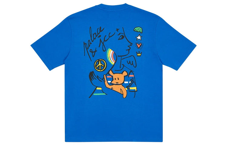 Men's PALACE JCDC2 T-Shirt Back Short Sleeve Blue PAL-SS20-042