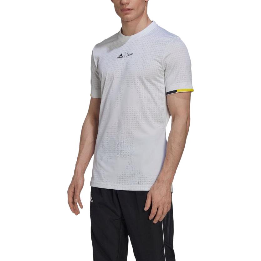 Men's adidas Solid Color Alphabet Logo Printing Round Neck Short Sleeve Japanese Version White T-Shirt HC8540