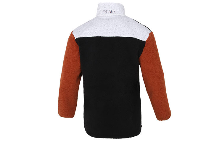 PUMA Paisley cashew Splicing Pocket Colorblock lamb's wool Stand Collar logo Jacket Couple Style 534984-88