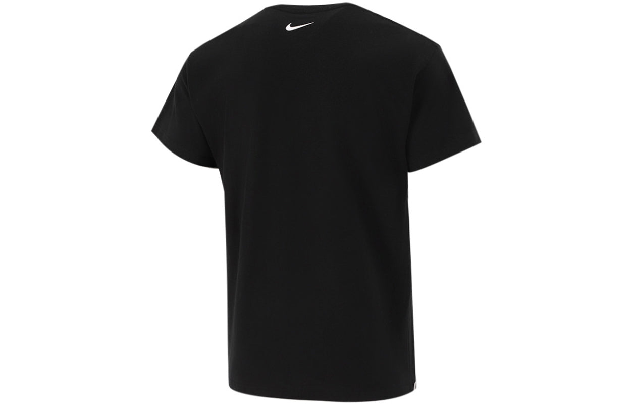 Men's Nike Sports Running Casual Printing Round Neck Short Sleeve Black T-Shirt DM7917-010