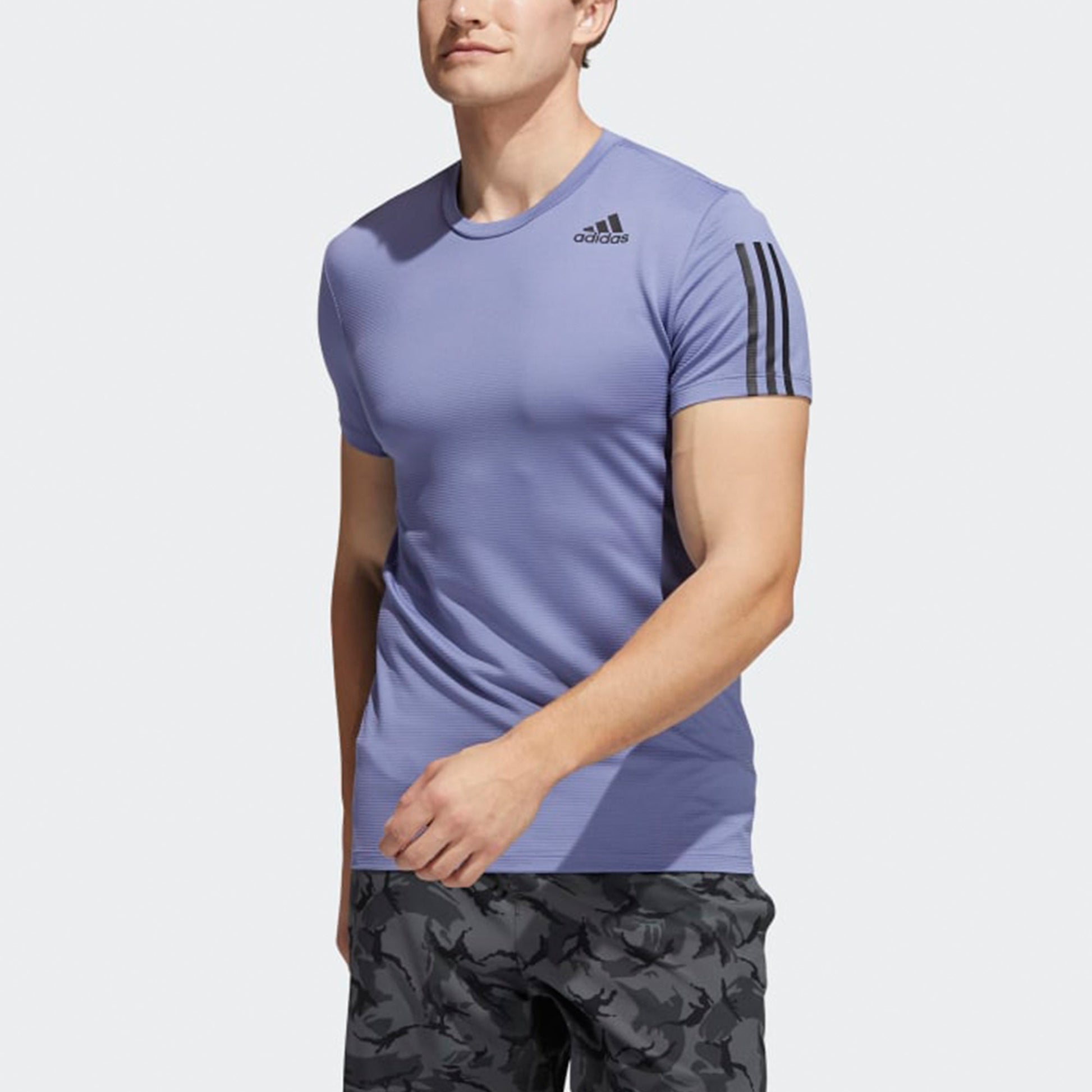 adidas Primeblue Aeroready Sports Training Quick-dry Short Sleeve Men's Purple H16878