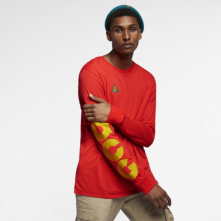NikeLab ACG Long Sleeve T-Shirt 'Habanero Red Bright Citron' AQ3953-634