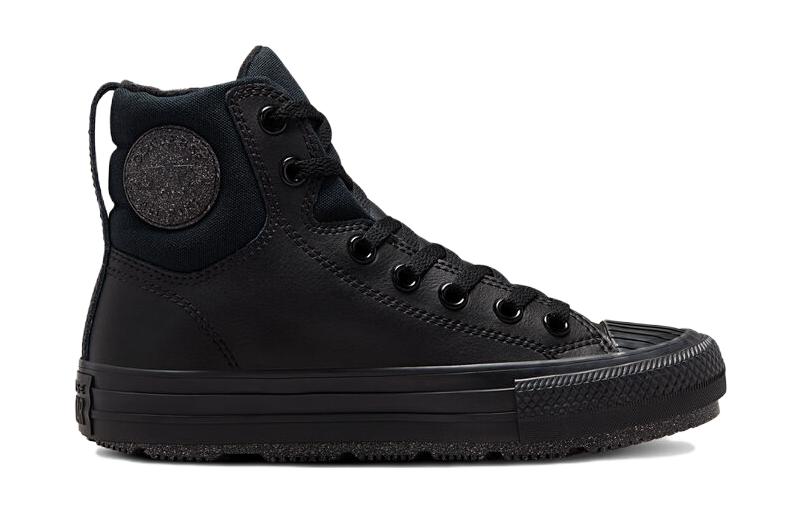 (GS) Converse Chuck Taylor All Star Berkshire Boot Leather High Top 'Black' A01523C