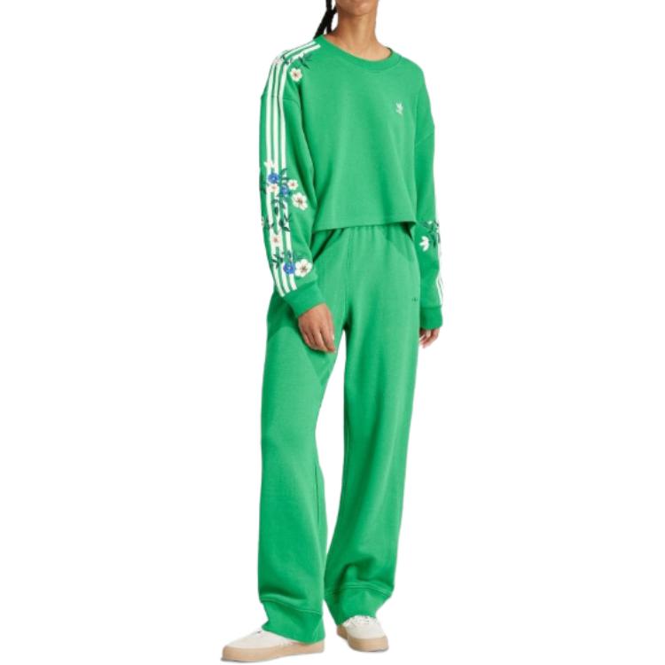 (WMNS) adidas Floral Graphics Sweatshirt Asia Sizing 'Green' IU2513