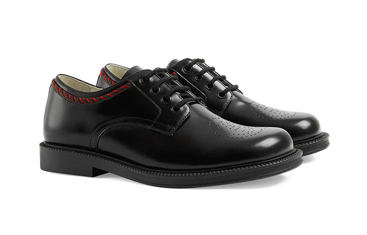 (GS) Gucci Perforated-Logo Lace-Up Shoes 'Black' 603718-D73O0-1060