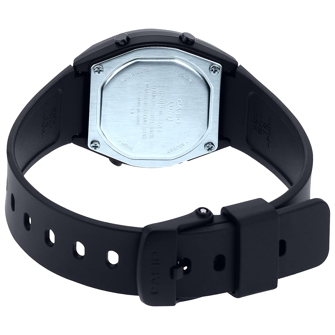 CASIO Sports Waterproof Unisex Mens Black Digital LW-204-1BDF