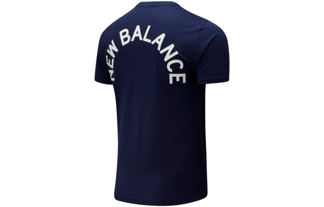 New Balance Men's New Balance Classic Arch Back Alphabet Printing Casual Short Sleeve Navy Blue T-Shirt MT01985-NV