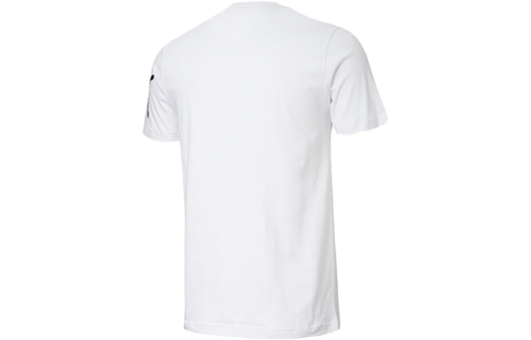 PUMA Big Logo Printing Round Neck Sports Short Sleeve White 581710-02