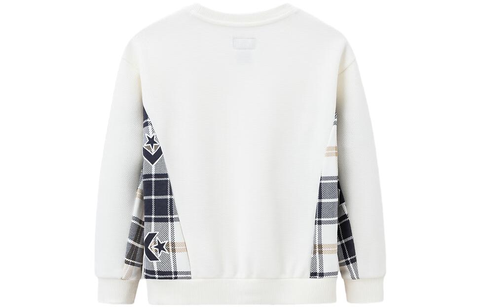(GS) Converse Casual Crew Sweater Asia Sizing 'White Black' CV2342061GS-001