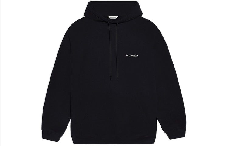 (WMNS) Balenciaga Fleece Sports Hoodie Black 641529TJVE51000