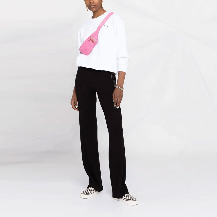 (WMNS) Off-White SS21 Arrow Logo Flowers Printing Round Neck White Hoodie OWBA055S21JER0010145