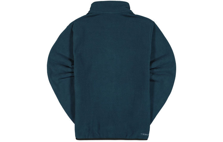 Men's Nike Sportswear Therma-FIT Logo Label Suede Half Zipper Stand Collar Jacket Blue DO2638-454