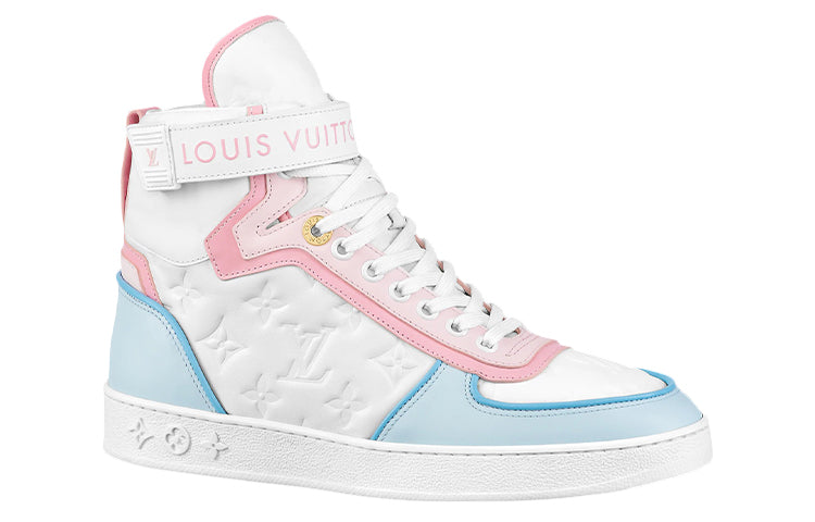 (WMNS) LOUIS VUITTON Boombox Ankle Sneakers 'White Monogram with Pink and Blue' 1A9S6Q