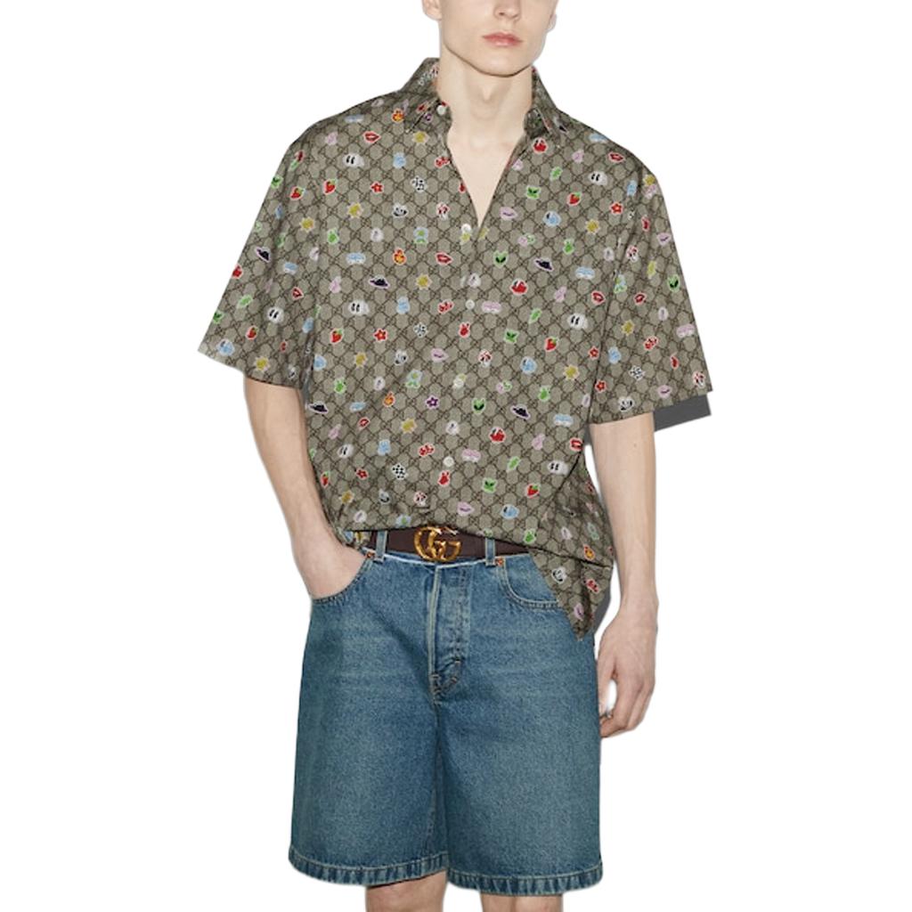 Gucci Print Cotton Poplin Shirt 'Beige Ebony' 782499-ZAQD8-2270