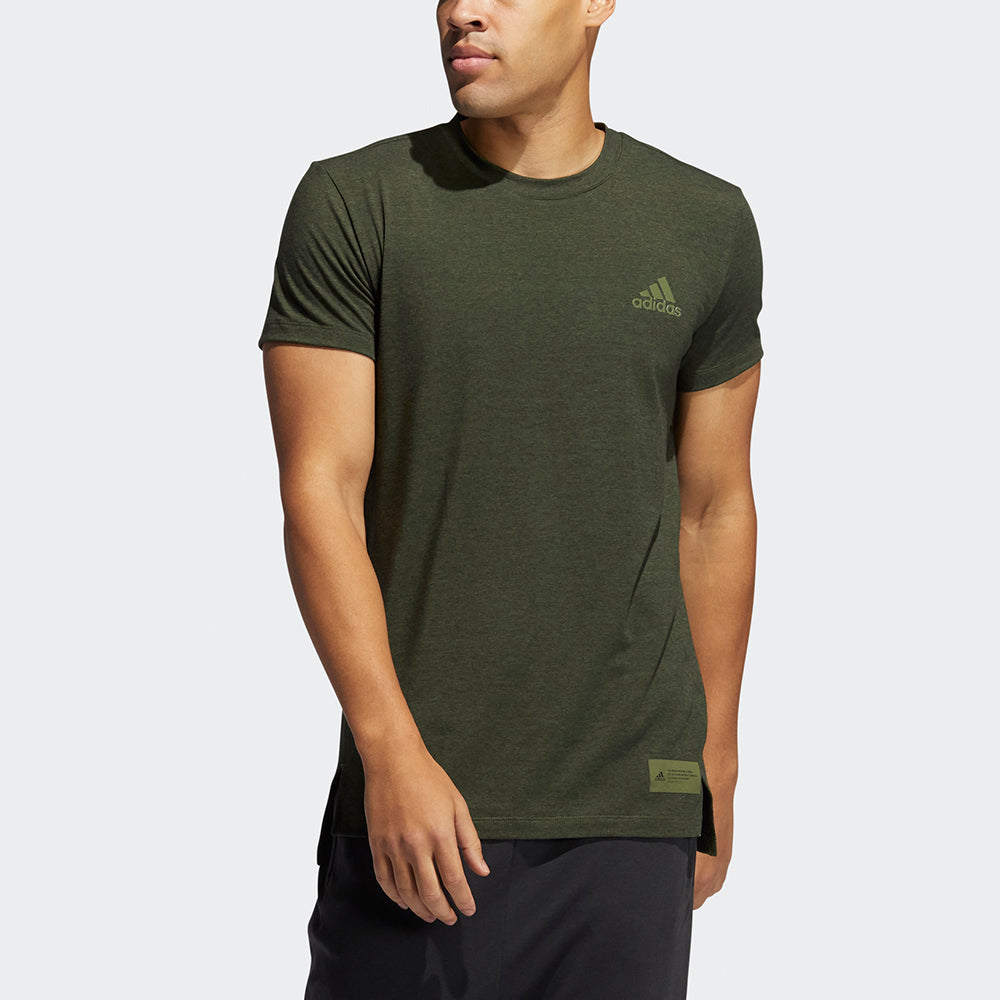 adidas Stu Tech Tee Solid Color Training Sports Short Sleeve Green GM0628