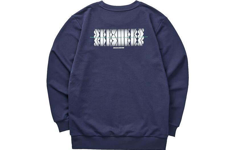 Skechers Colorful Casual Series Graphic Crew Sweatshirt 'Navy White' L323M099-00DU
