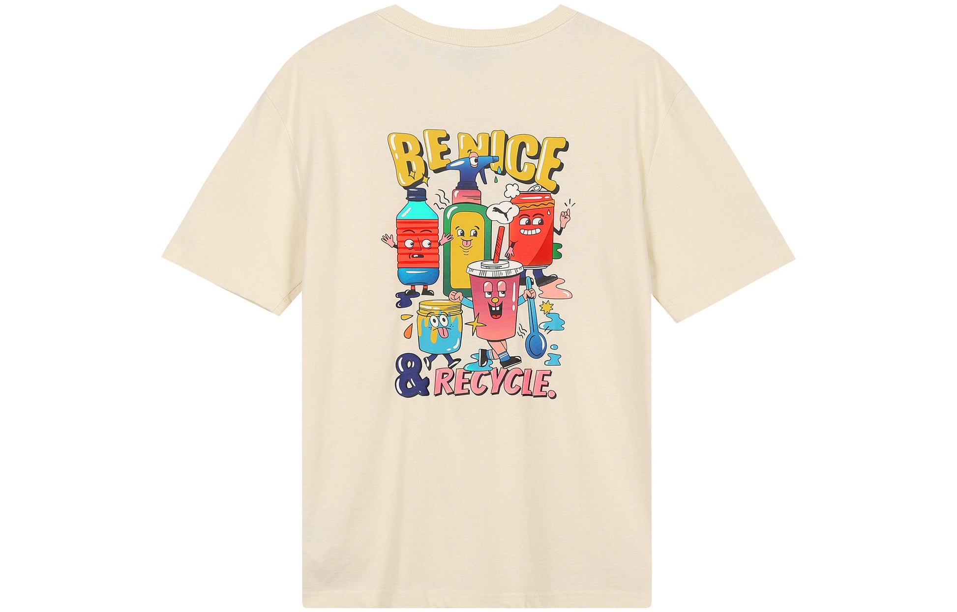 PUMA Sports Alphabet Cartoon Printing Round Neck Short Sleeve Beige 531335-75