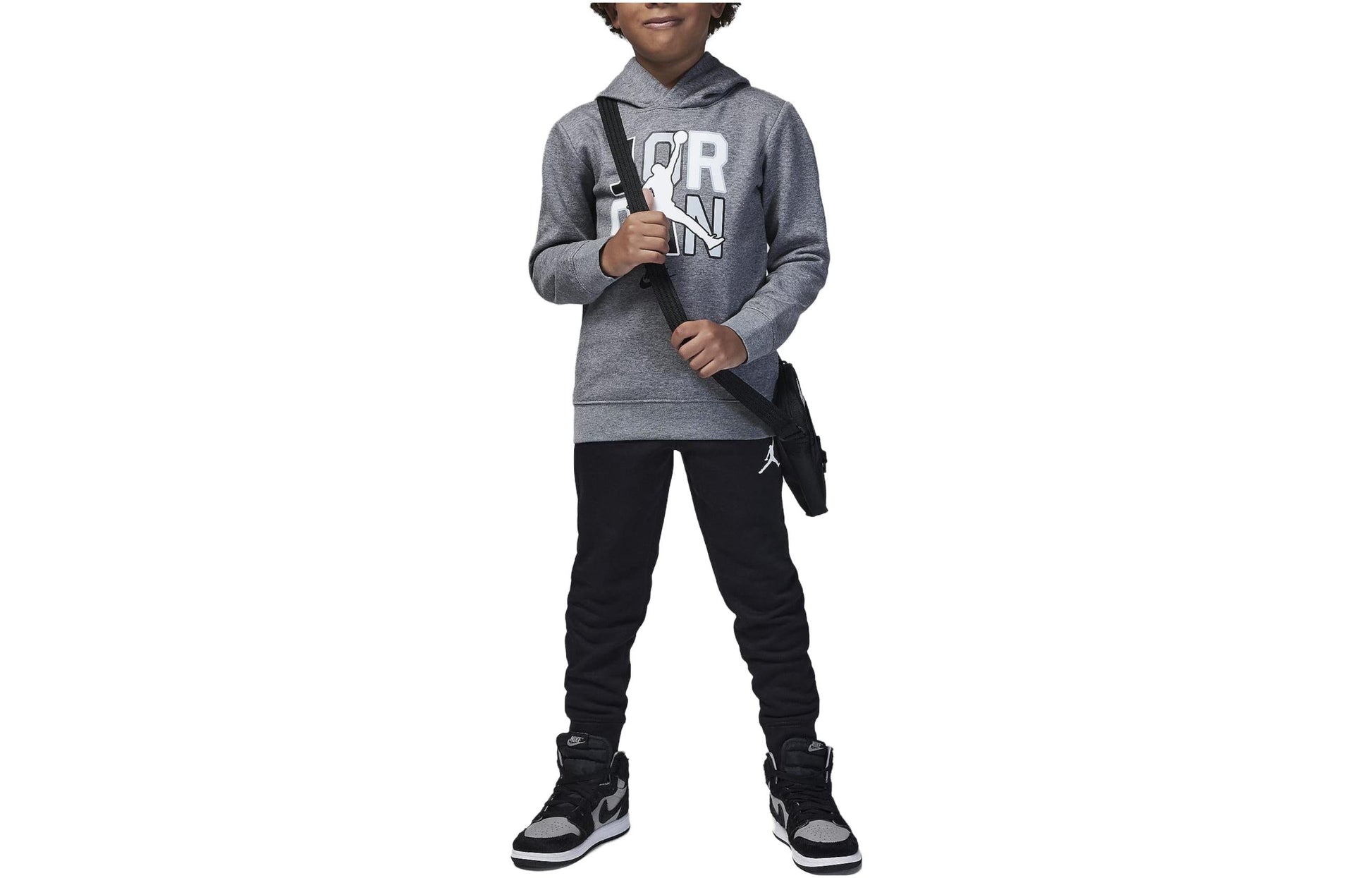 (PS) Air jordan DNA Fleece Pullover Hoodie Jogger Pants Set 'Grey' 85C687-023