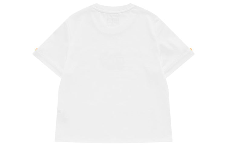 FILA FUSION Logo Printing Round Neck Sports Short Sleeve White T-Shirt T11W133104F-WT