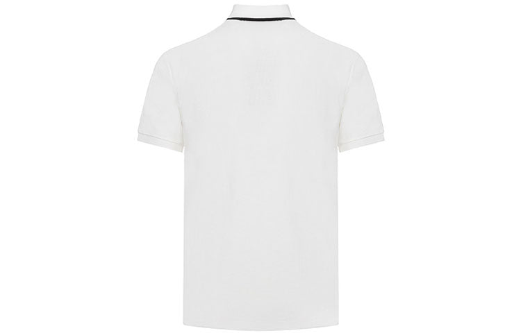 Men's Burberry Embroidered Logo Short Sleeve Polo Shirt White 80059381