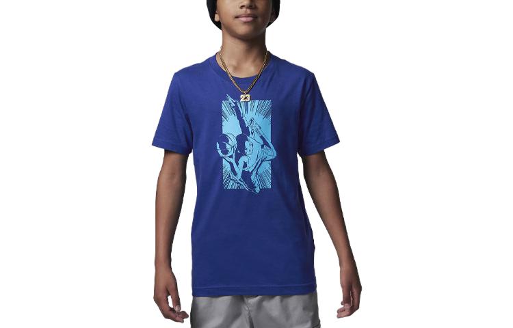 (GS) Air Jordan Burst T-Shirt 'Blue' 95C530-U1A