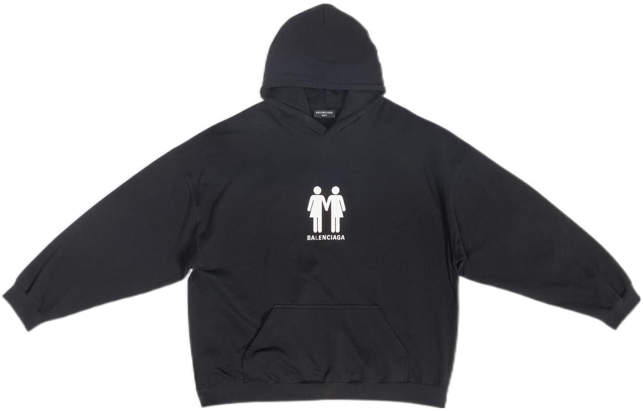 Balenciaga Pride Hoodie Boxy Fit 'Black' 651799TMVO31070