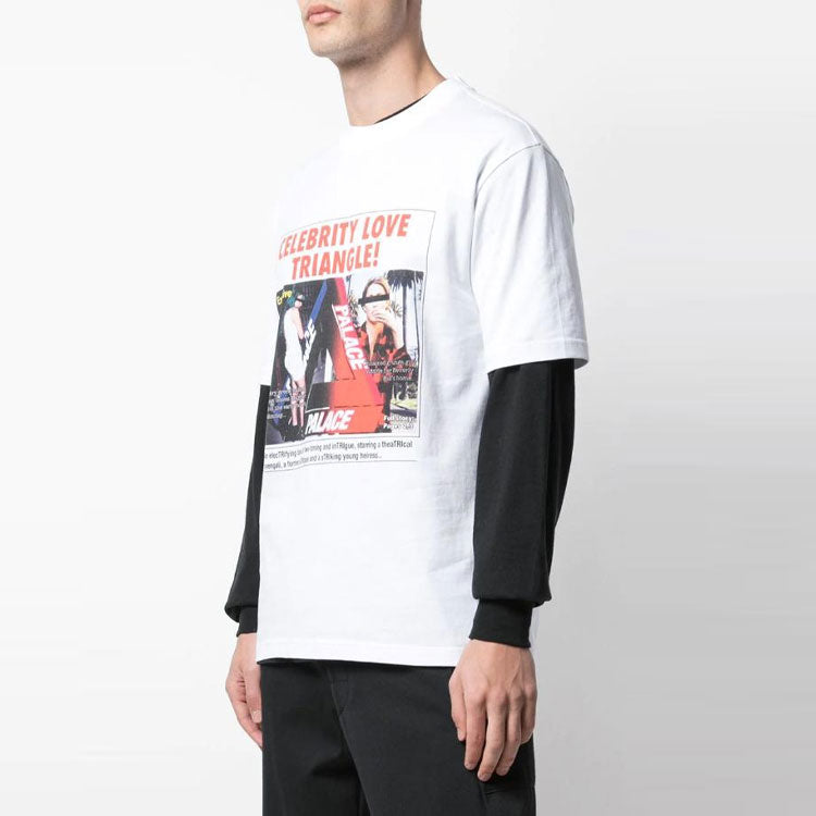 Men's PALACE Love Triangle Printing Short Sleeve White P17TS088T