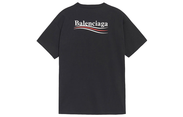 Men's Balenciaga Alphabet Printing Short Sleeve Black 641675TIV521070