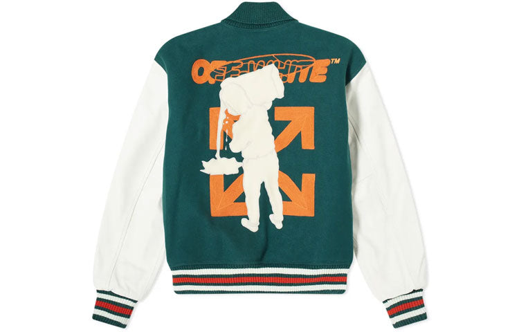 Off-White Fw20 Logo Patches Varsity Jacket OMJA041E20LEA0015720