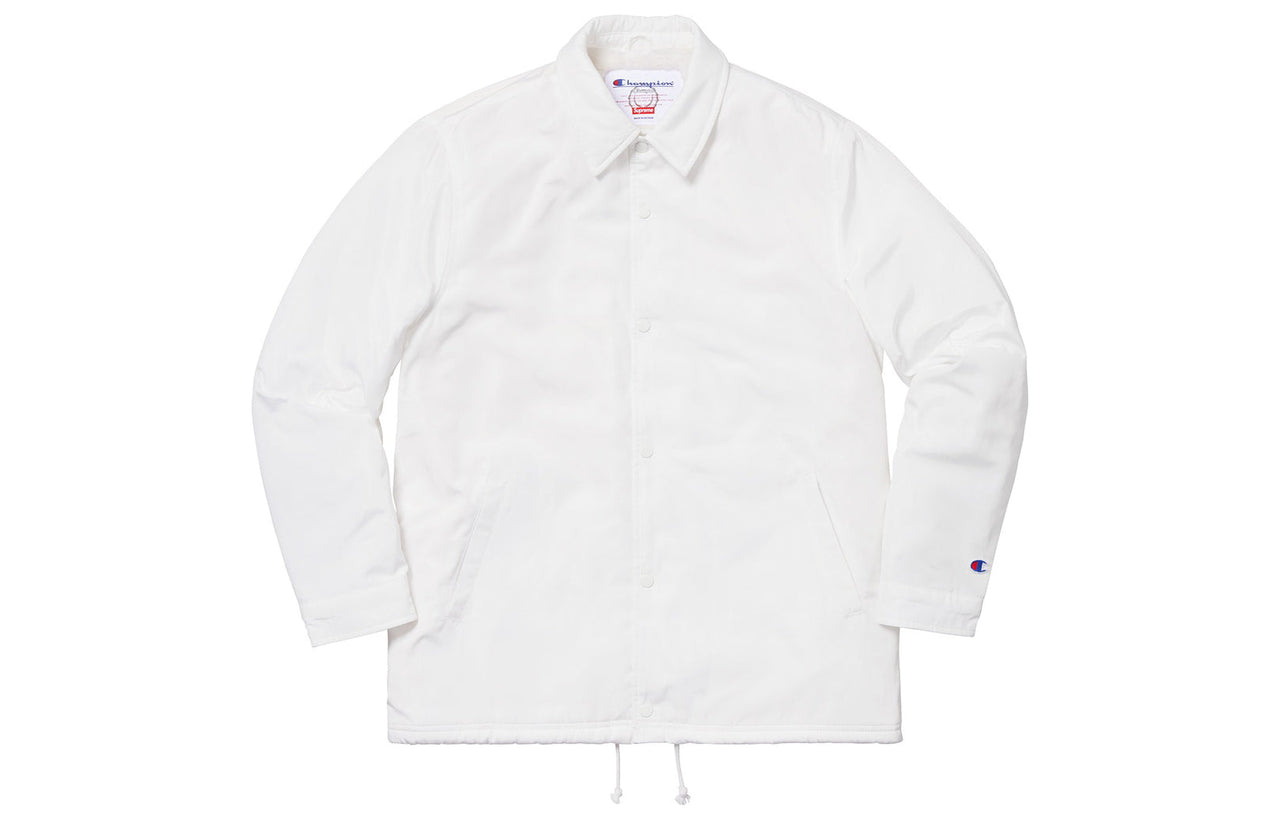 Supreme FW18 Champion Label Coaches Jacket White SUP-FW18-366