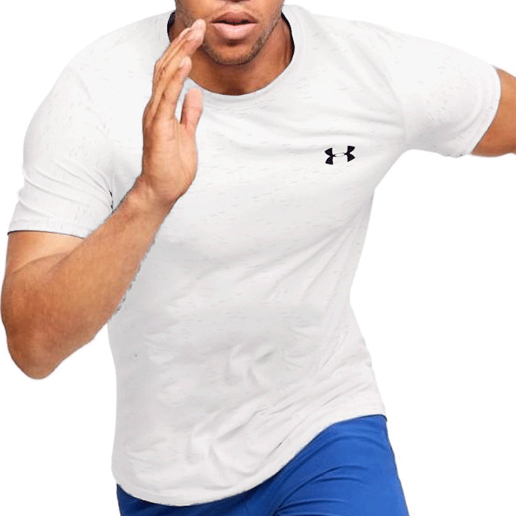Men's Under Armour Seamless Casual Sports Breathable Round Neck Short Sleeve White 1351449-100