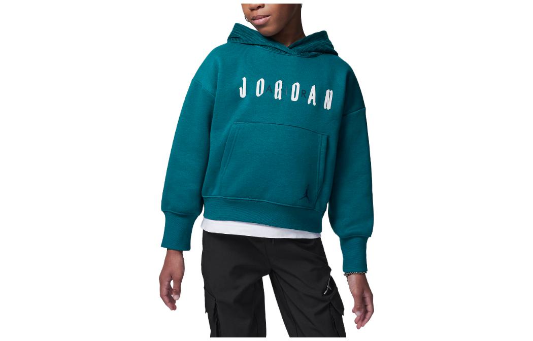 (GS) Air Jordan Soft Touch Mixed Pullover Hoodie 'Teal' 35C795-U9C