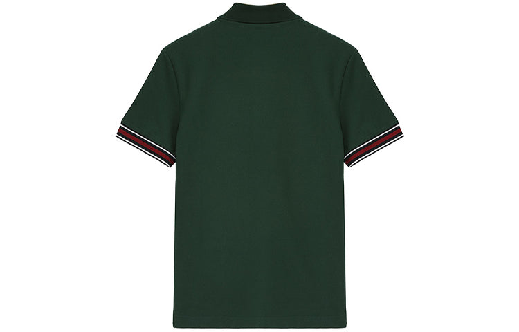 Gucci Cotton Webbing Detail Short Sleeve Polo Shirt For Men Green 408403-X7335-3044