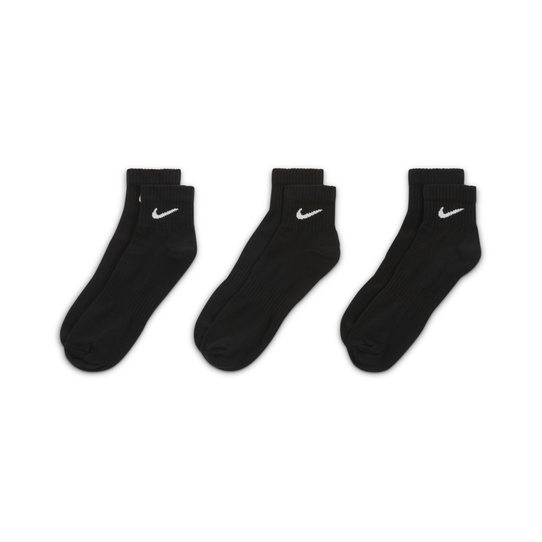 Nike Everyday Lightweight Mid Tops Sports Training Socks Unisex Black SX7677-010