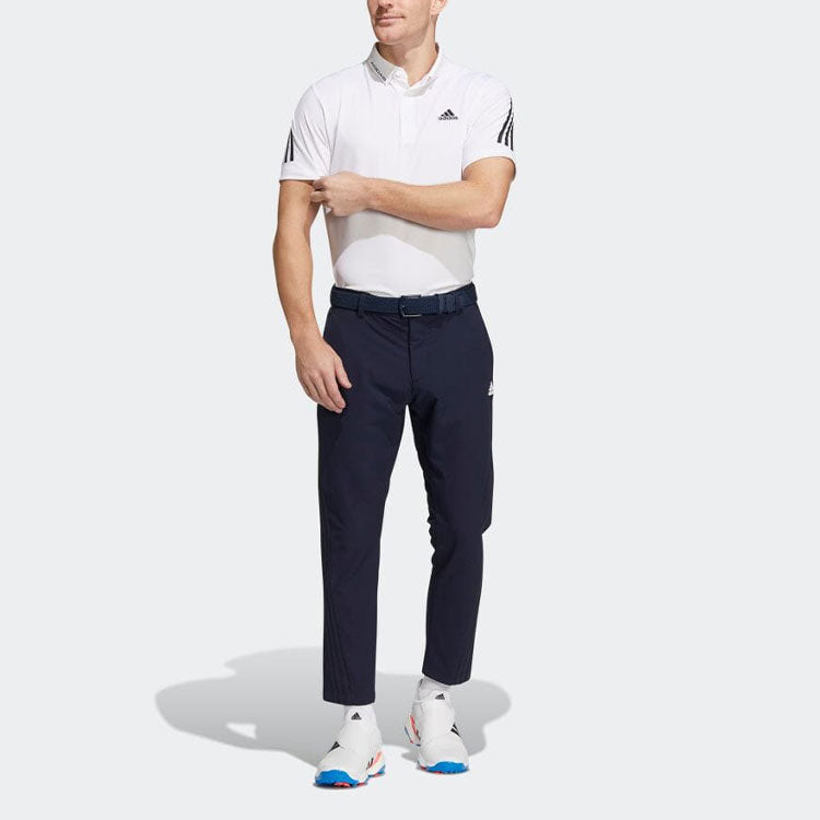 Men's adidas Solid Color Logo Stripe Printing Casual Long Pants/Trousers Navy Blue HA3280