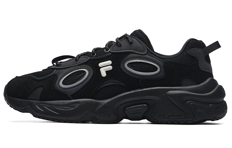 (WMNS) FILA FUSION Raccoon Sneakers 'Black White Grey' T12W217314FBK