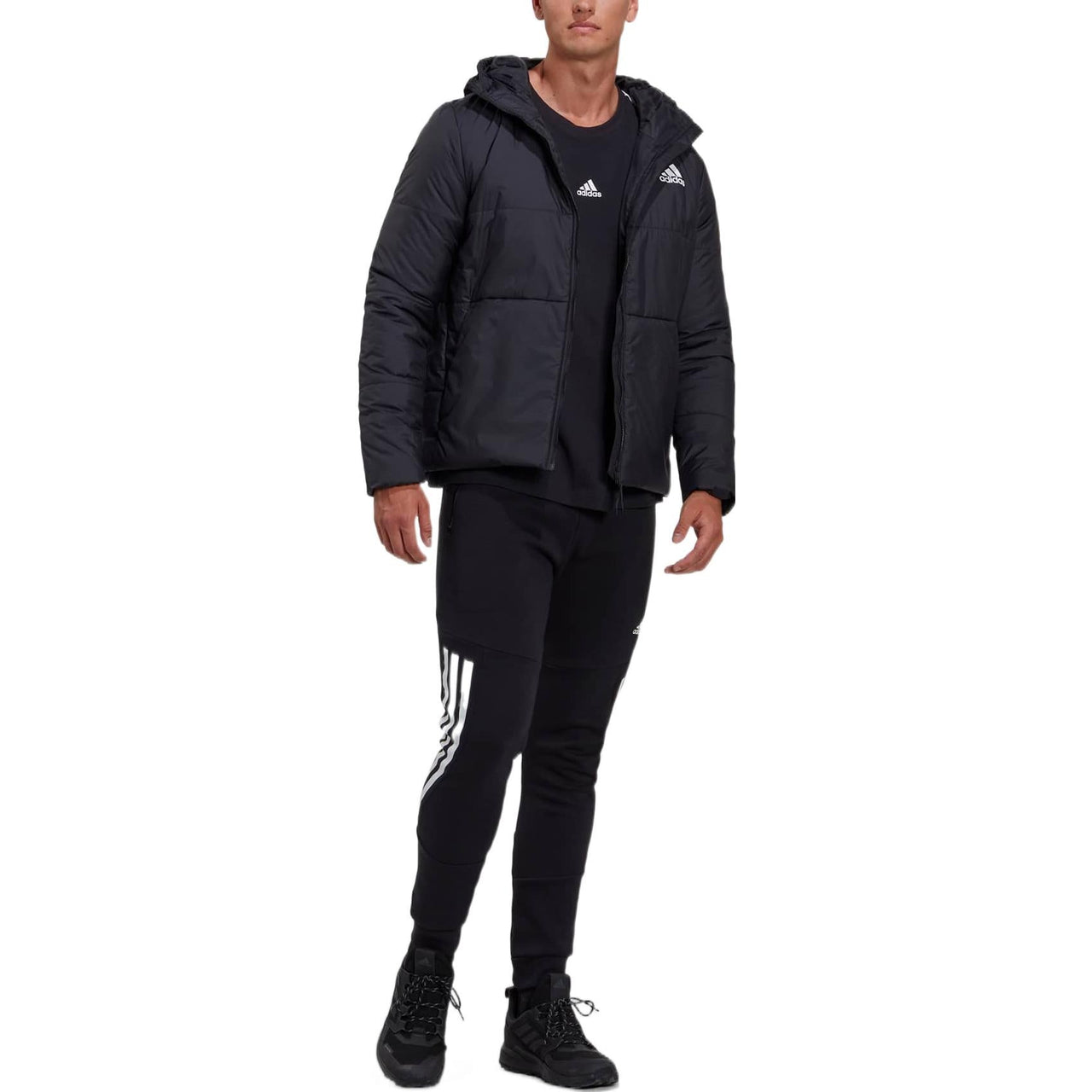 adidas BSC 3-Stripes Hooded Insulated Jacket Asia Sizing 'Black' HG6276