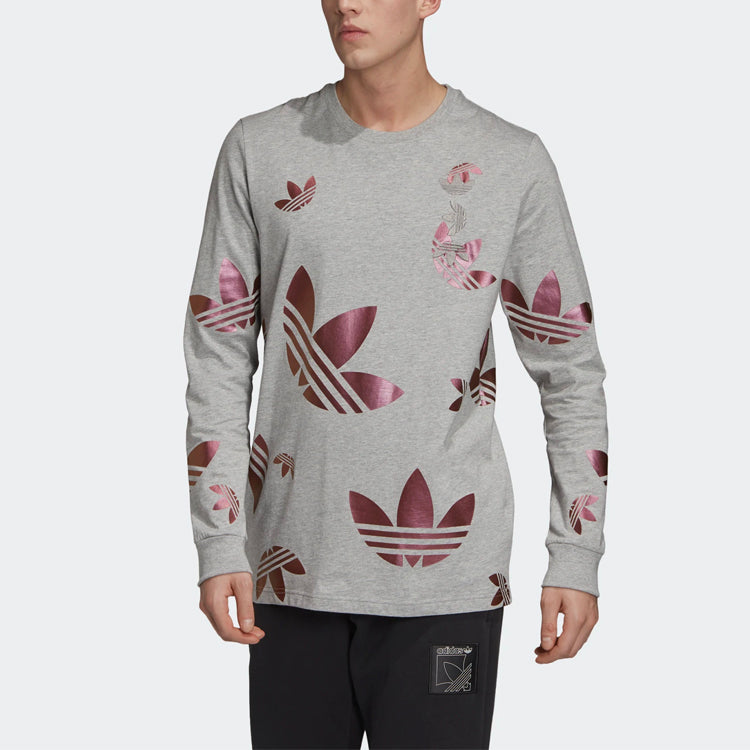 adidas originals Athleisure Casual Sports Round Neck Pullover Long Sleeves Gray FS7338
