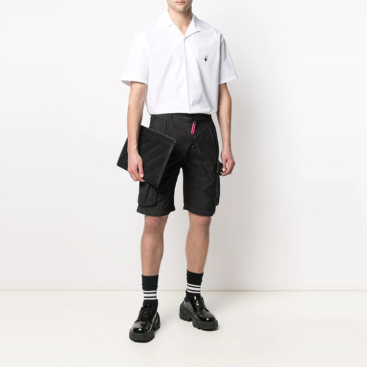Off-White SS21 Back Logo Embroidered Short Sleeve Shirt White OMGA163R21FAB0050110