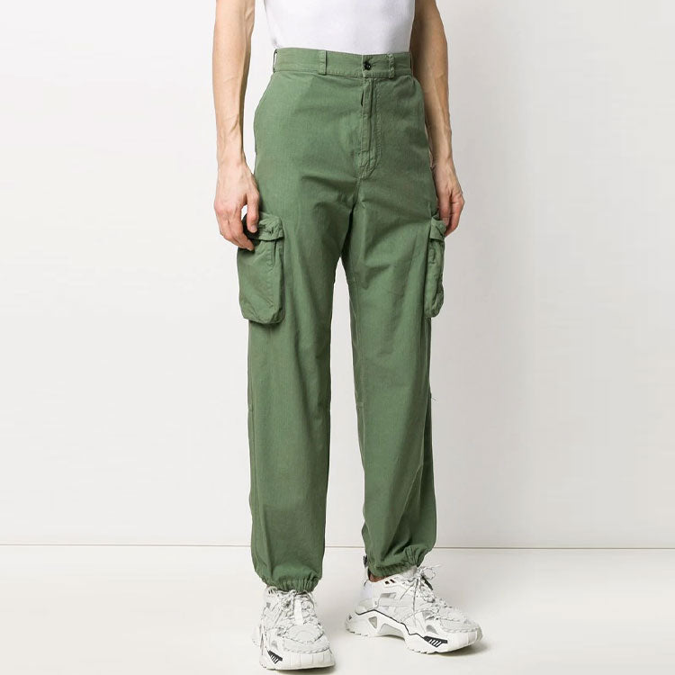 Off-White Multiple Pockets Bundle Feet Straight Long Pants Loose Fit Green OMCF012R20A660014300